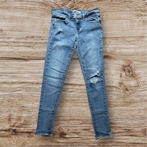 Levi's Blue Skinny Jeans with Distressed Details